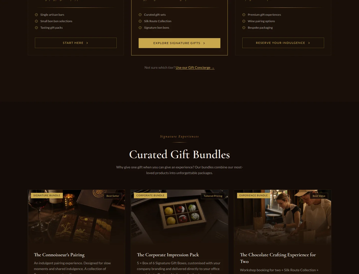 Coco de Venci chocolate experience page